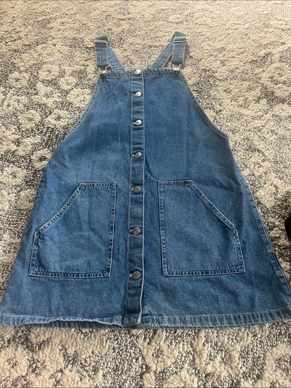 EB Denim Pale Blue Washed Denim Pinafore